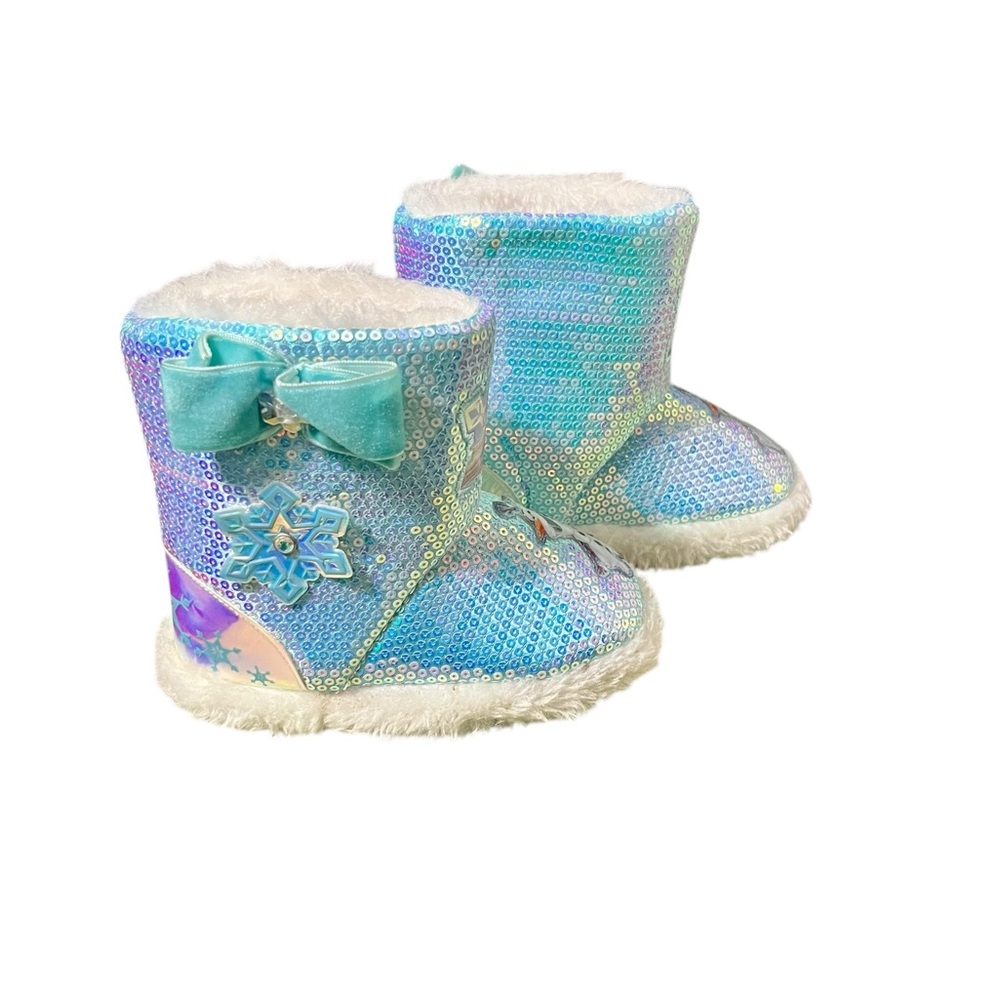 Disney Frozen Themed Sequin Boots Size 7/8 - Picture 4 of 5